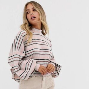 Free people Steph high neck, balloon sleeve top